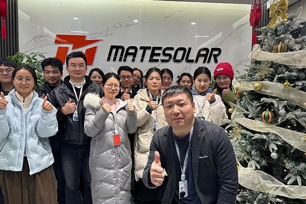 Mate Solar team took a group photo after the Christmas event.
