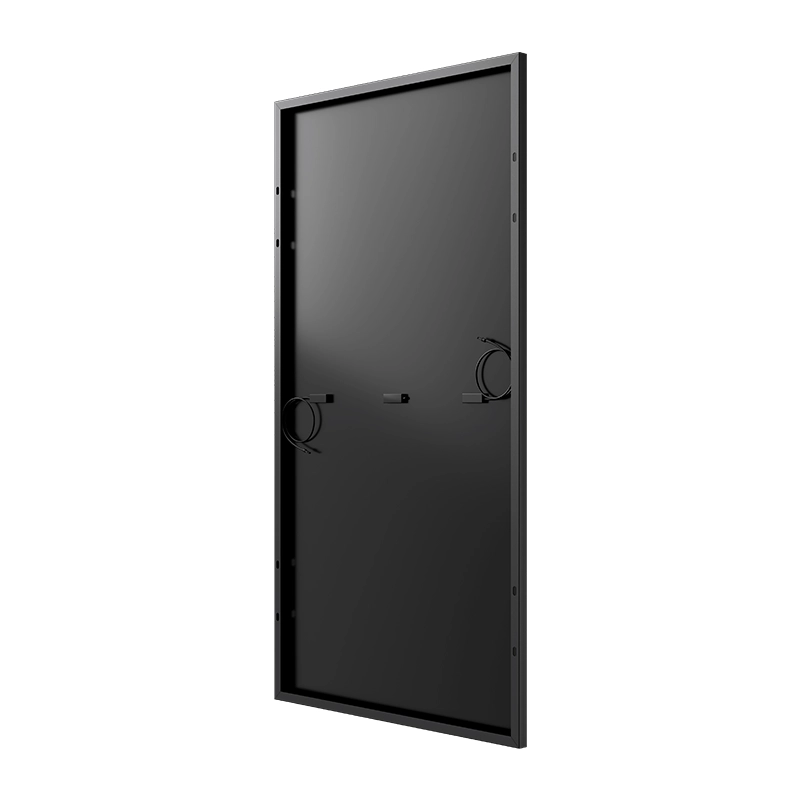 570-590W monofacial TOPCon panel: 182mm/144 cell configuration, premium all black finish, 30 year warranty.