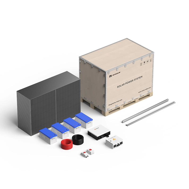 10KW off-grid solar power system with battery backup for uninterrupted home power.