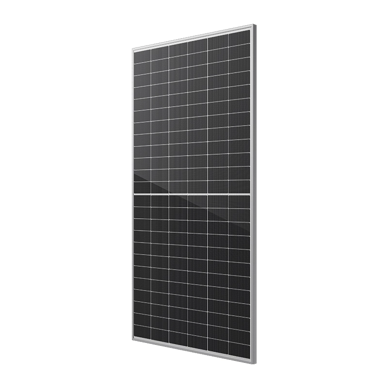 144 cell TOPCon solar panel, 590W-600W output, CE certified, high efficiency, durable and reliable for commercial/residential applications.