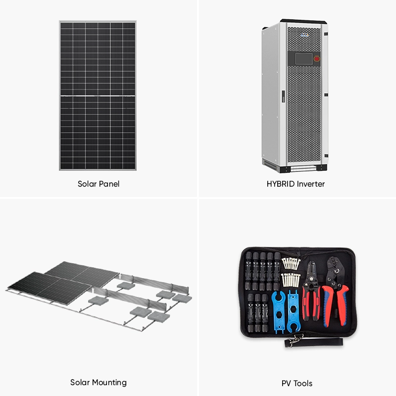 50kW hybrid solar system with WiFi monitoring for efficient and intelligent commercial energy management.