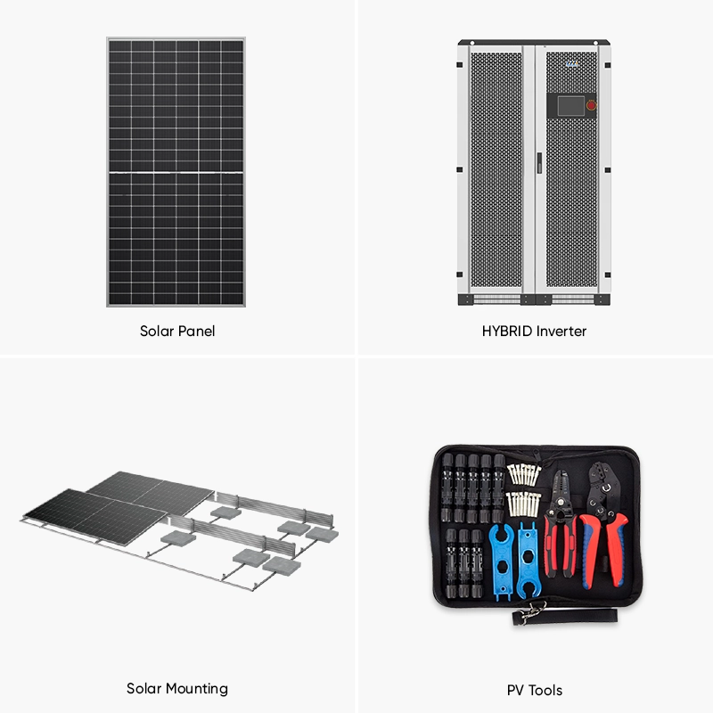 200KW-2MW Hybrid Solar System ensures industrial energy independence with a scalable, grid-resilient renewable energy solution.