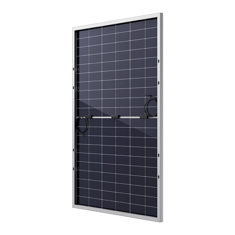 N-type HJT 182mm bifacial half-cell modules deliver 485-505W output with improved efficiency, dual-side energy harvest and optimised durability for utility-scale systems.