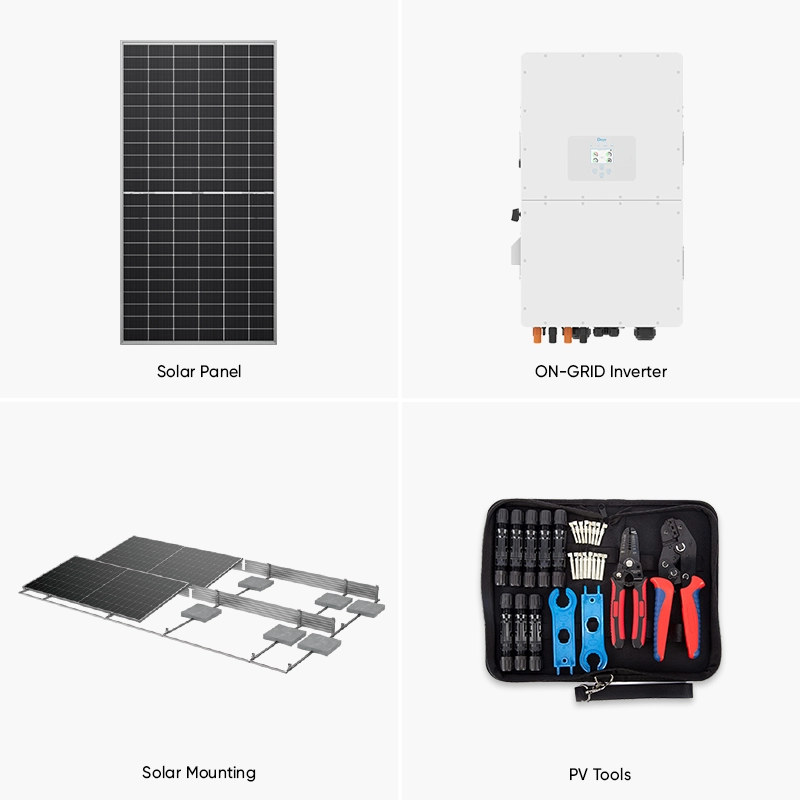 Industrial-grade scalable solar with 30-150KW panels for commercial power generation