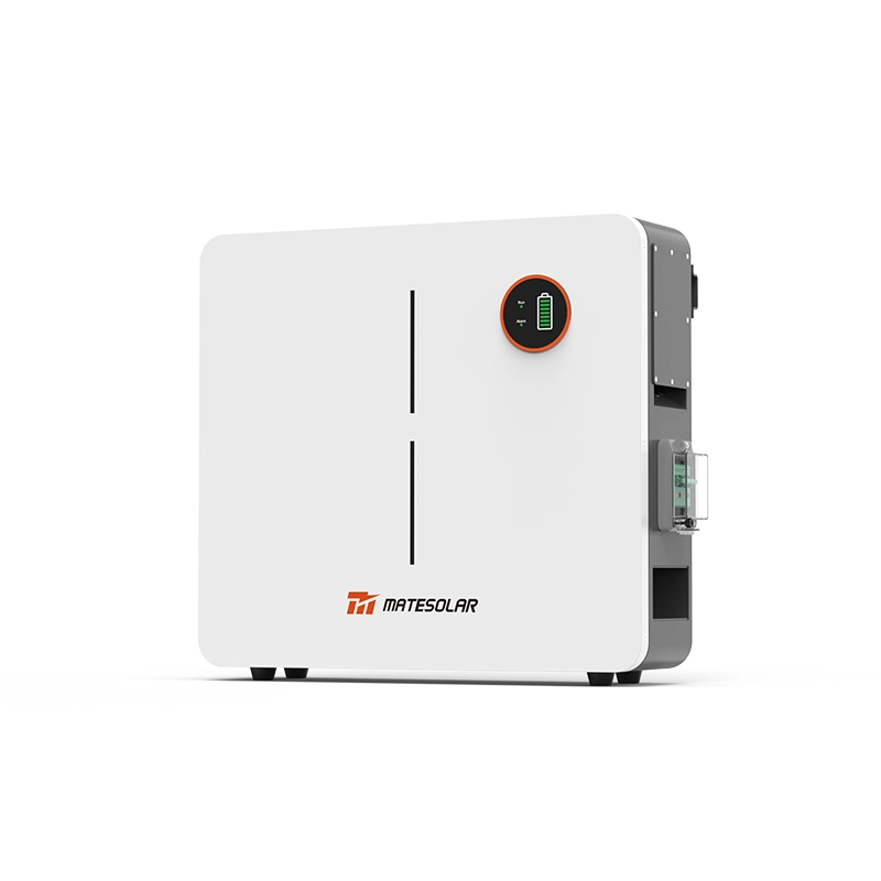 Slim 51.2V 100Ah LiFePO4 wall battery for compact, high-capacity energy storage for efficient power management.