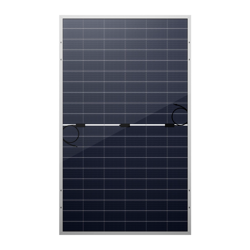 210mm TOPCon N-type bifacial solar panels, 630W-650W output, durable double-glass design for high efficiency & reliability.