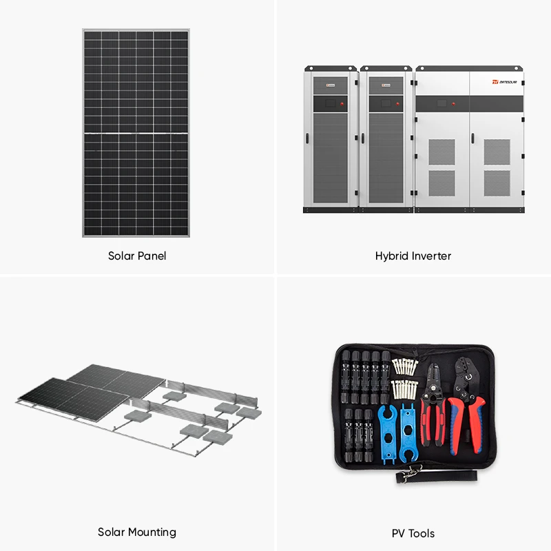 Limited Stock Premium 500KW Commercial Hybrid Solar System Energy Solution OEM Kit.