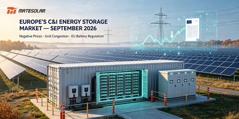 Europe’s C&I Energy Storage Market in September 2026: The Complete Guide to Profiting from Negative Prices, Navigating Grid Congestion, and Meeting the EU Battery Regulation